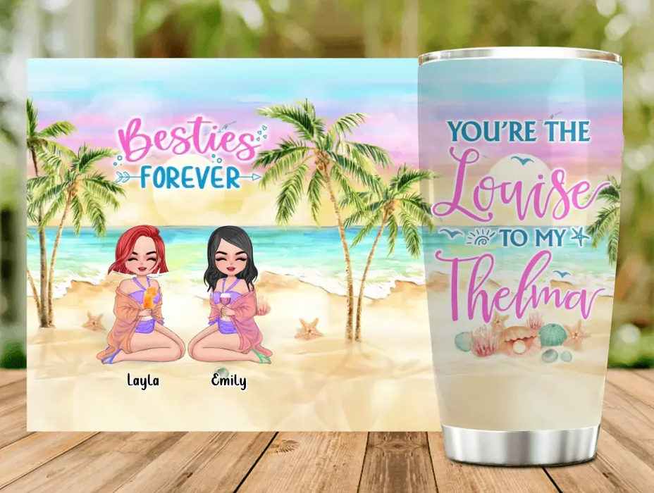 Custom Personalized Best Friends Tumbler 20oz - Gift Idea For Besties/Friends/Summer Vacation - With up to 4 Girls - You Are The Louise To My Thelma