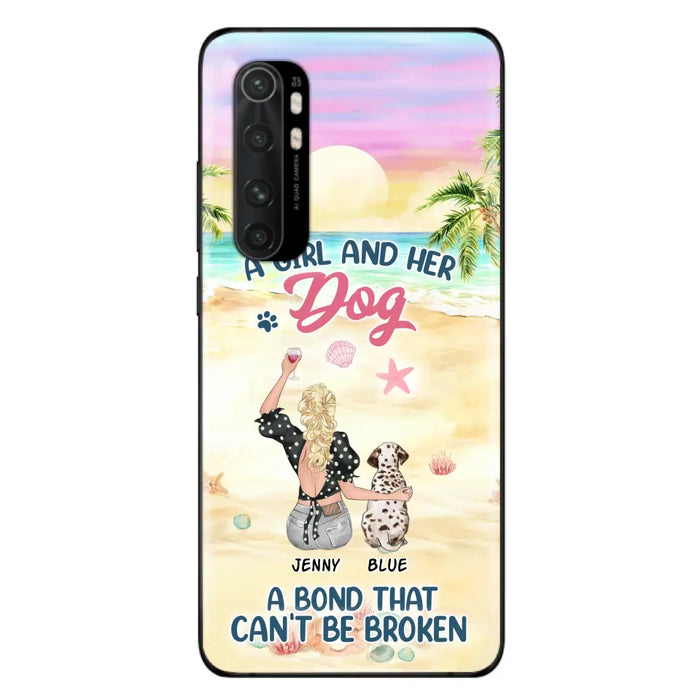 Custom Personalized Dog Mom Phone Case - Upto 6 Dogs - Gift Idea for Dog Lovers - A Girl And Her Dog A Bond That Can't Be Broken - Case for Xiaomi/Huawei/Oppo