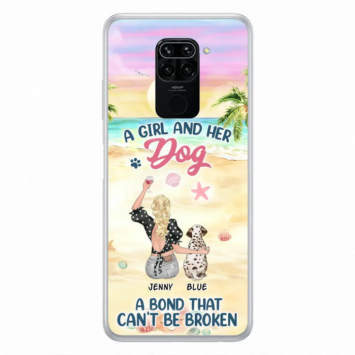 Custom Personalized Dog Mom Phone Case - Upto 6 Dogs - Gift Idea for Dog Lovers - A Girl And Her Dog A Bond That Can't Be Broken - Case for Xiaomi/Huawei/Oppo