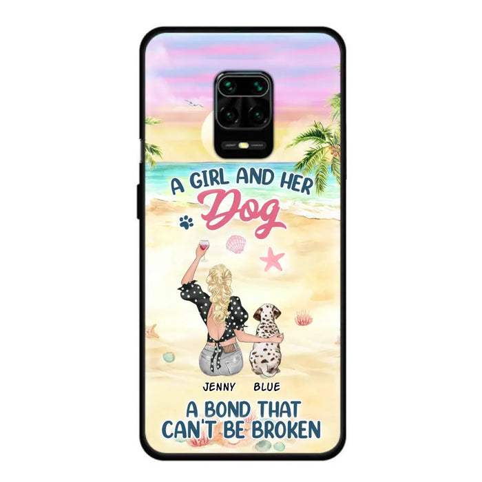 Custom Personalized Dog Mom Phone Case - Upto 6 Dogs - Gift Idea for Dog Lovers - A Girl And Her Dog A Bond That Can't Be Broken - Case for Xiaomi/Huawei/Oppo