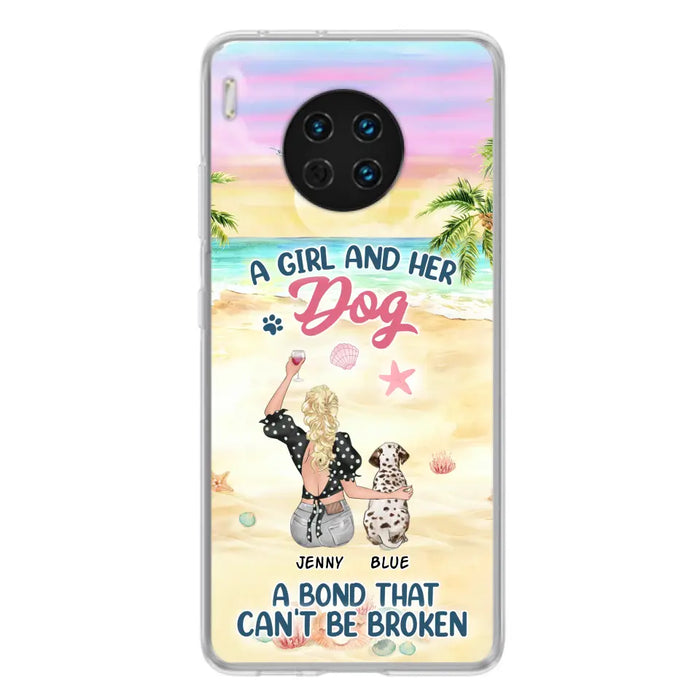 Custom Personalized Dog Mom Phone Case - Upto 6 Dogs - Gift Idea for Dog Lovers - A Girl And Her Dog A Bond That Can't Be Broken - Case for Xiaomi/Huawei/Oppo