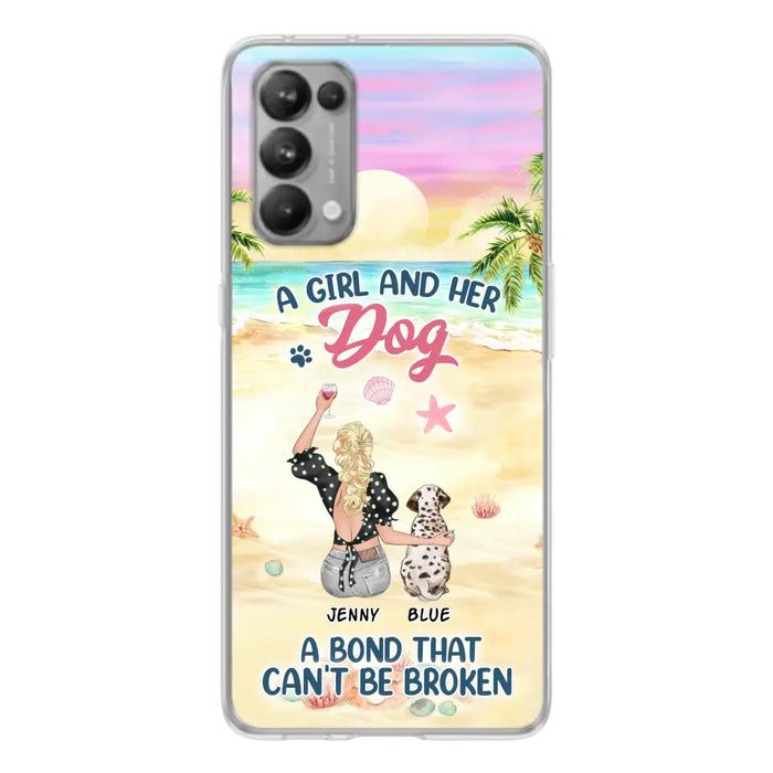 Custom Personalized Dog Mom Phone Case - Upto 6 Dogs - Gift Idea for Dog Lovers - A Girl And Her Dog A Bond That Can't Be Broken - Case for Xiaomi/Huawei/Oppo