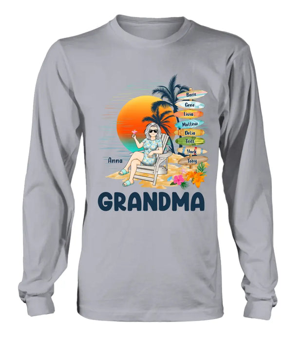 Custom Personalized Nana's Life Summer Shirt/Hoodie - Gift Idea for Grandma/ Grandpa - Custom Title Name - Upto 8 Kids