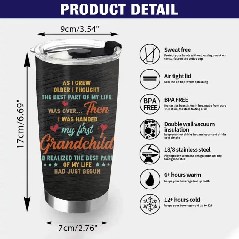 Personalized Grandma Tumbler - Up to 6 Kids - Gift Idea for Grandma - Blessed To Be Called Grandma