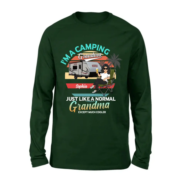 Custom Personalized Camping Shirt/Hoodie - Gift Idea For Camping Lover/The Retired - I'm A Camping Grandma Just Like A Normal Grandma Except Much Cooler