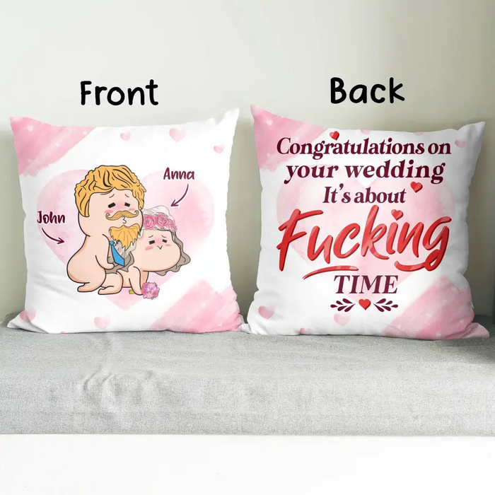 Custom Personalized Pillow Cover - Best Gift Idea For Husband/ Wife/ Birthday/ Anniversary - Congratulations On Your Wedding