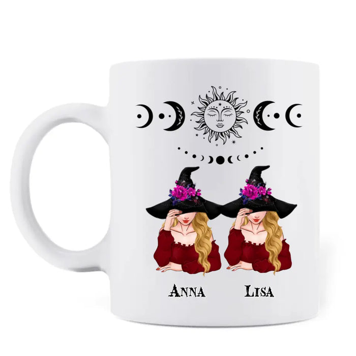 Custom Personalized Besties Witches Coffee Mug - Halloween Gift Idea for Besties/Friends - Best Witches