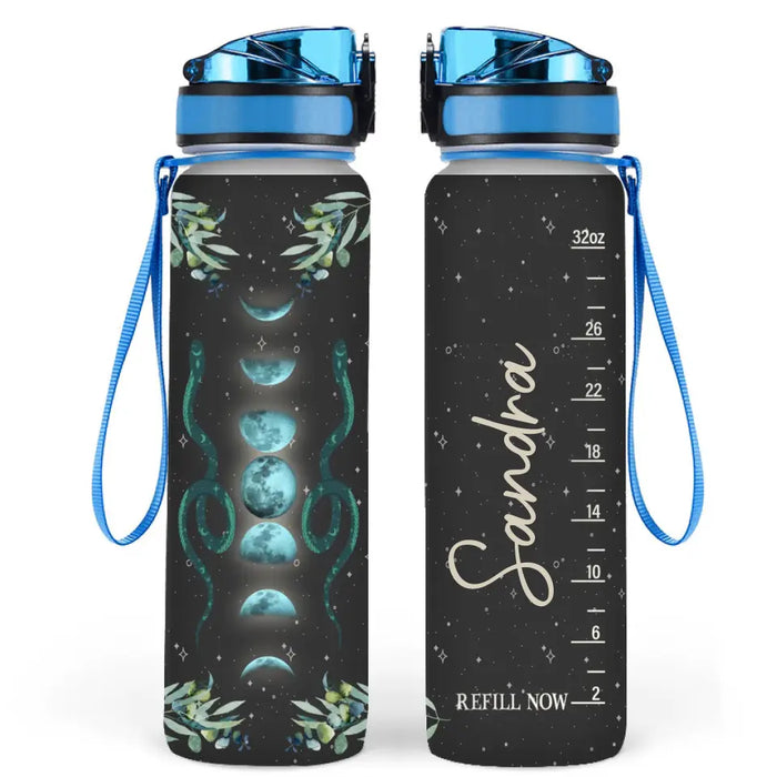 Custom Personalized Moon Phase Wicca Water Tracker Bottle