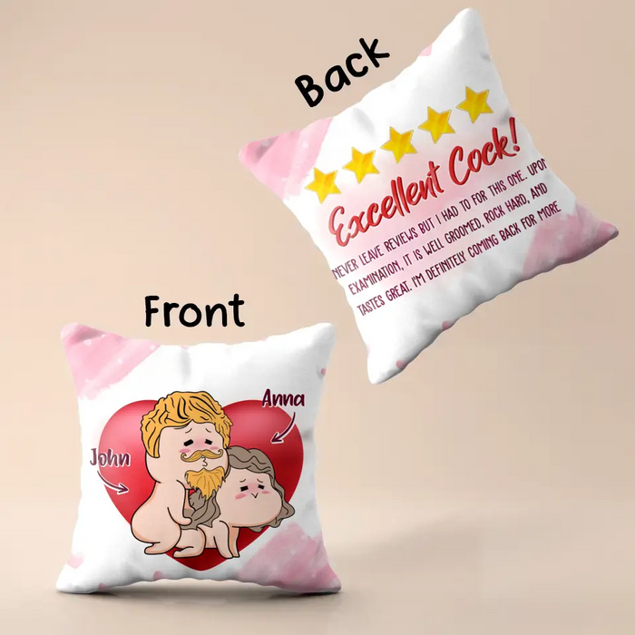 Personalized Pillow Cover - Best Gift Idea For Husband/ Wife/ Birthday/ Anniversary - Excellent Cock!