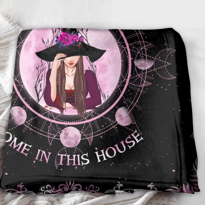 Custom Personalized Witch Quilt/Single Layer Fleece Blanket - Halloween Gift Idea For Witch Lovers - Check Ya Energy Before You Come In This House