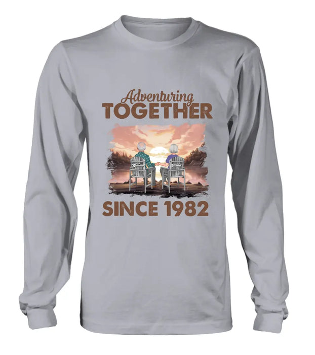 Custom Personalized Old Couple Shirt/Hoodie -Gift Idea for Couple/Husband/Wife - Adventuring Together