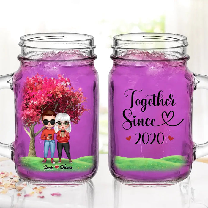 Custom Personalized Couple Mason Jug - Wedding/Anniversary Gift Idea for Couple - Together