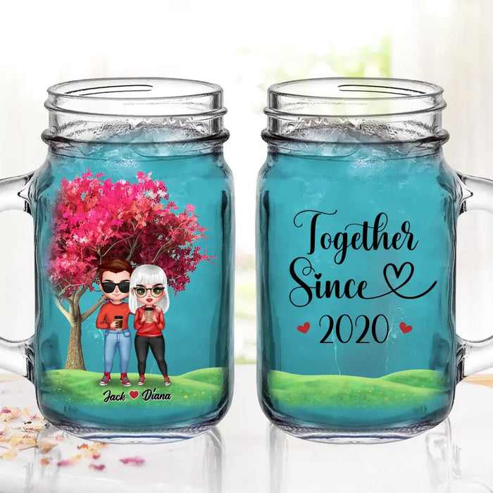 Custom Personalized Couple Mason Jug - Wedding/Anniversary Gift Idea for Couple - Together