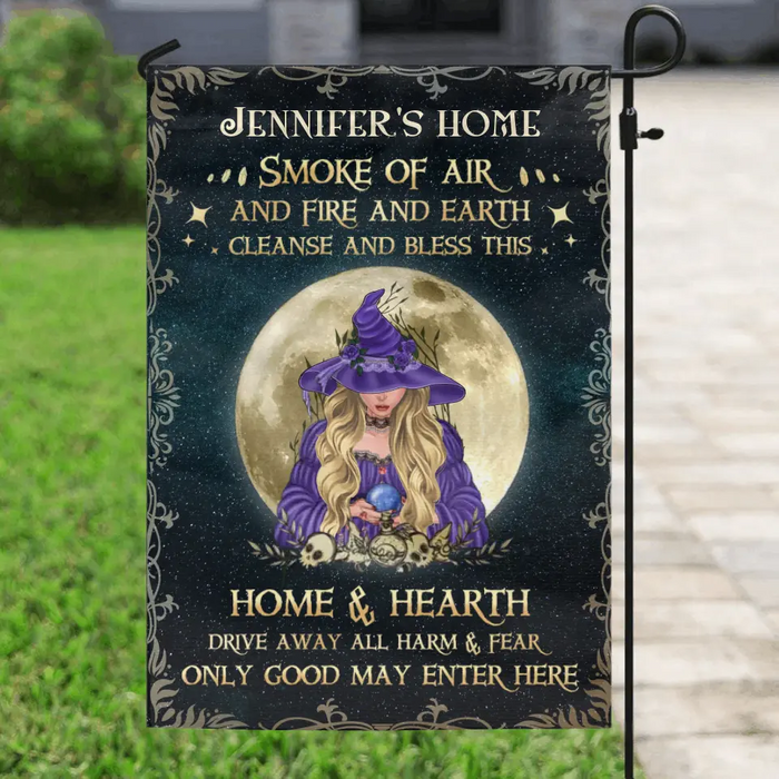 Custom Personalized Witch Flag - Halloween Gift Idea For Friend - Only Good May Enter Here