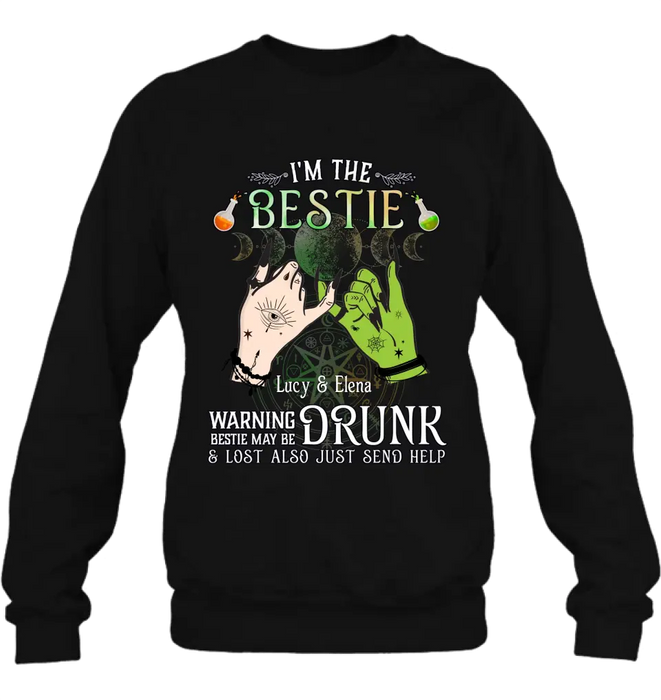 Custom Personalized Witch Besties Shirt/Hoodie Back - Gift Idea For Halloween/Witch Lovers/Besties - I'm The Bestie