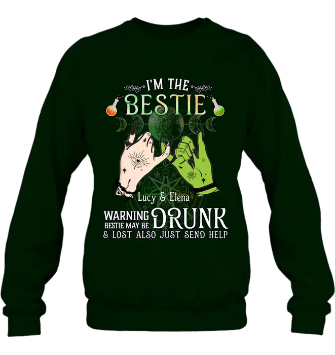 Custom Personalized Witch Besties Shirt/Hoodie Back - Gift Idea For Halloween/Witch Lovers/Besties - I'm The Bestie