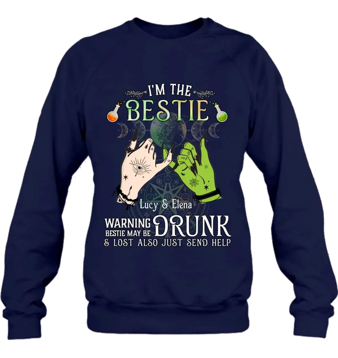 Custom Personalized Witch Besties Shirt/Hoodie Back - Gift Idea For Halloween/Witch Lovers/Besties - I'm The Bestie