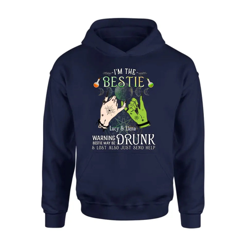 Custom Personalized Witch Besties Shirt/Hoodie Back - Gift Idea For Halloween/Witch Lovers/Besties - I'm The Bestie
