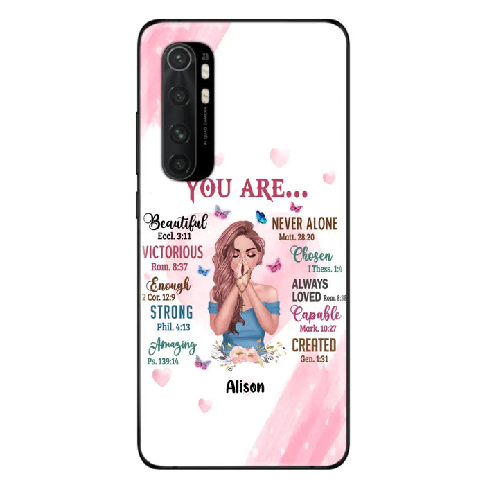 Custom Personalized Praying Girl Phone Case - Gift Idea for Girls/Friends - You Are Beautiful - Case for Xiaomi/Huawei/Oppo