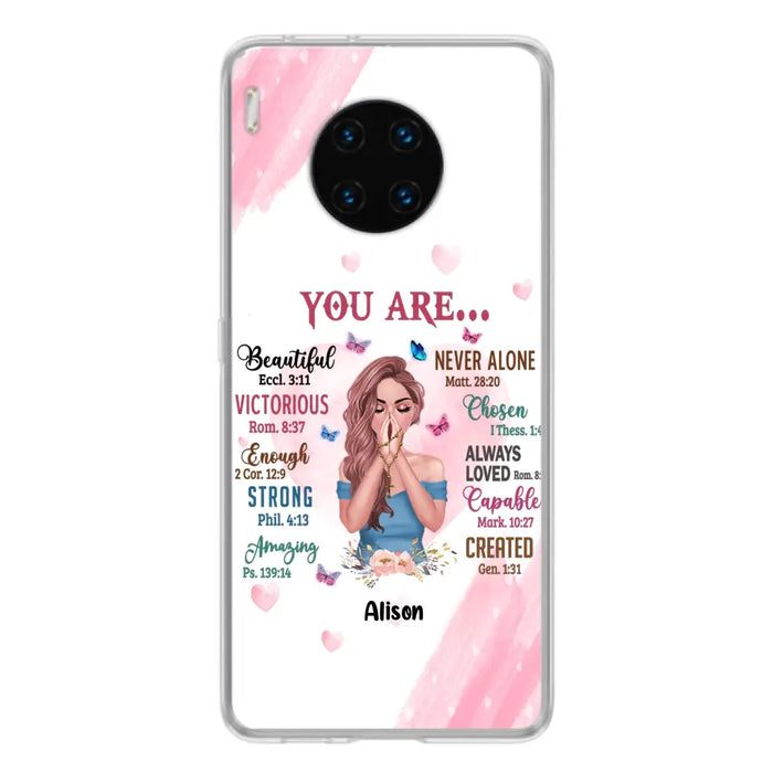 Custom Personalized Praying Girl Phone Case - Gift Idea for Girls/Friends - You Are Beautiful - Case for Xiaomi/Huawei/Oppo