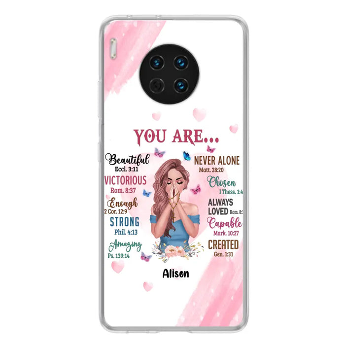 Custom Personalized Praying Girl Phone Case - Gift Idea for Girls/Friends - You Are Beautiful - Case for Xiaomi/Huawei/Oppo