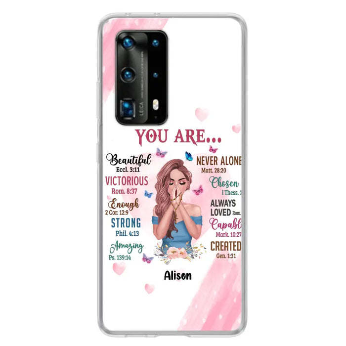 Custom Personalized Praying Girl Phone Case - Gift Idea for Girls/Friends - You Are Beautiful - Case for Xiaomi/Huawei/Oppo