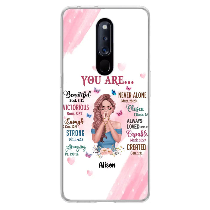 Custom Personalized Praying Girl Phone Case - Gift Idea for Girls/Friends - You Are Beautiful - Case for Xiaomi/Huawei/Oppo