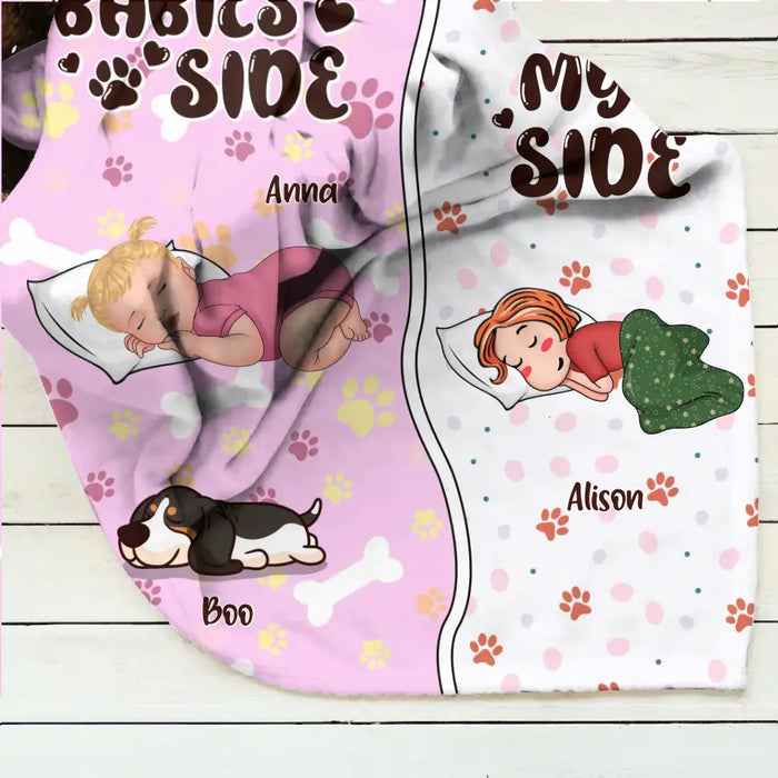 Custom Personalized Family Quilt/Single Layer Fleece Blanket - Upto 3 People & 3 Pets - Gift Idea for Family