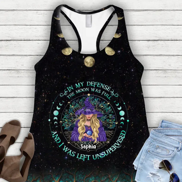 Personalized Witch AOP Tank Top/Leggings - Gift Idea for Halloween - In My Defense The Moon Was Full And I Was Left Unsupervised