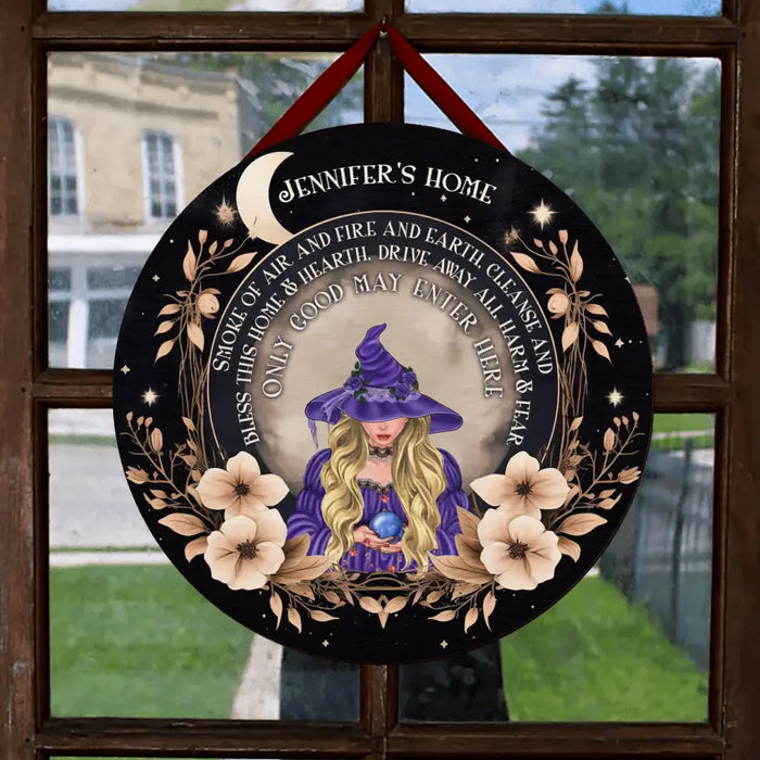 Custom Personalized Witch Wooden Sign - Gift Idea For Halloween/Wicca Decor/Pagan Decor - Only Good May Enter Here