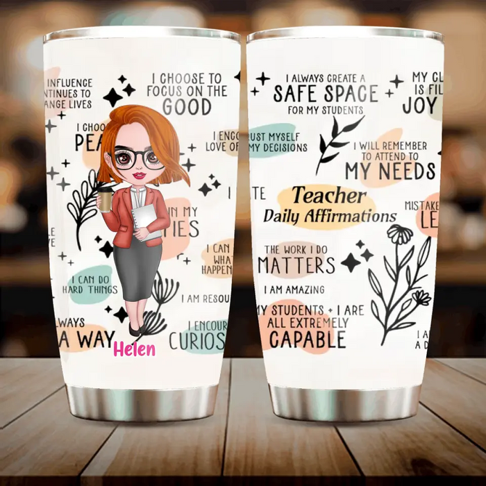 Custom Personalized Teacher Tumbler - Best Gift Idea For Teacher/ Birthday - I Always Create A Safe Space For My Students