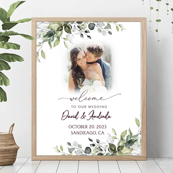 Custom Photo Wedding Couple Unframed Vertical Poster - Wedding/Anniversary Gift Idea for Couple - Welcome To Our Wedding