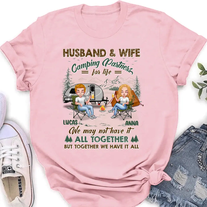 Personalized Camping Couple Shirt/Hoodie - Gift Idea For Camping Lover/Couple - Husband & Wife Camping Partners For Life We May Not Have It All Together But Together We Have It All