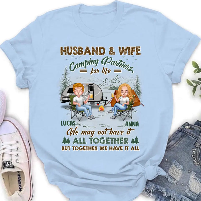 Personalized Camping Couple Shirt/Hoodie - Gift Idea For Camping Lover/Couple - Husband & Wife Camping Partners For Life We May Not Have It All Together But Together We Have It All