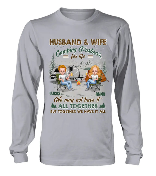 Personalized Camping Couple Shirt/Hoodie - Gift Idea For Camping Lover/Couple - Husband & Wife Camping Partners For Life We May Not Have It All Together But Together We Have It All