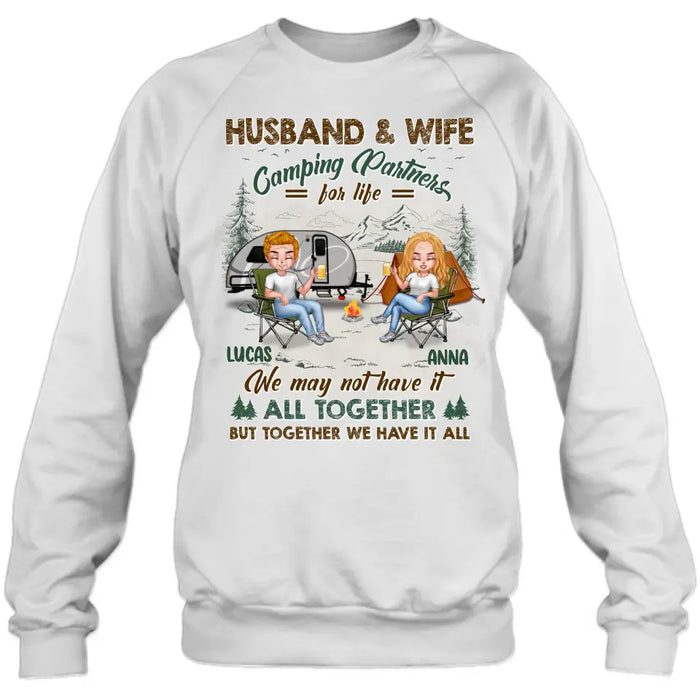 Personalized Camping Couple Shirt/Hoodie - Gift Idea For Camping Lover/Couple - Husband & Wife Camping Partners For Life We May Not Have It All Together But Together We Have It All