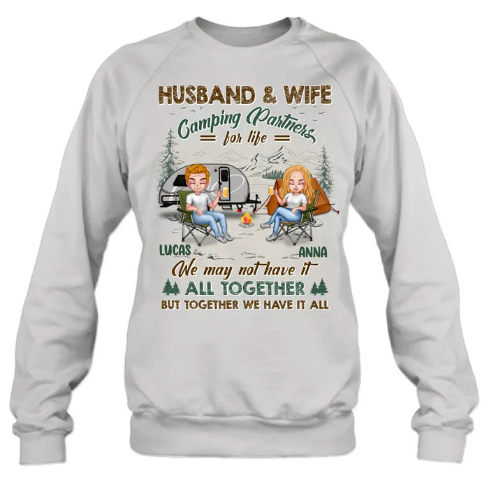 Personalized Camping Couple Shirt/Hoodie - Gift Idea For Camping Lover/Couple - Husband & Wife Camping Partners For Life We May Not Have It All Together But Together We Have It All