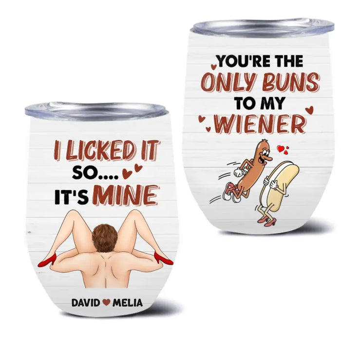 Custom Personalized Couple Tumbler - Gift Idea For Him/Her - You're The Only Buns To My Wiener