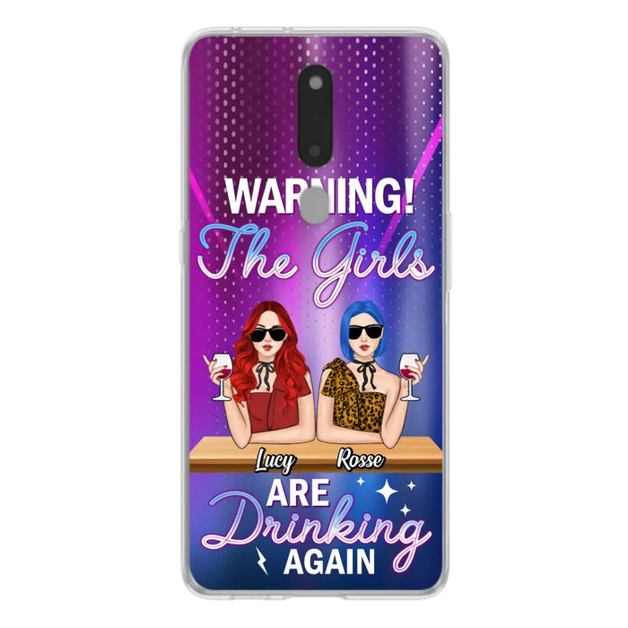 Personalized Besties Phone Case - Gift Idea For Friends/Besties - Upto 4 Girls - Warning The Girls Are Drinking Again - Case For Oppo/Xiaomi/Huawei