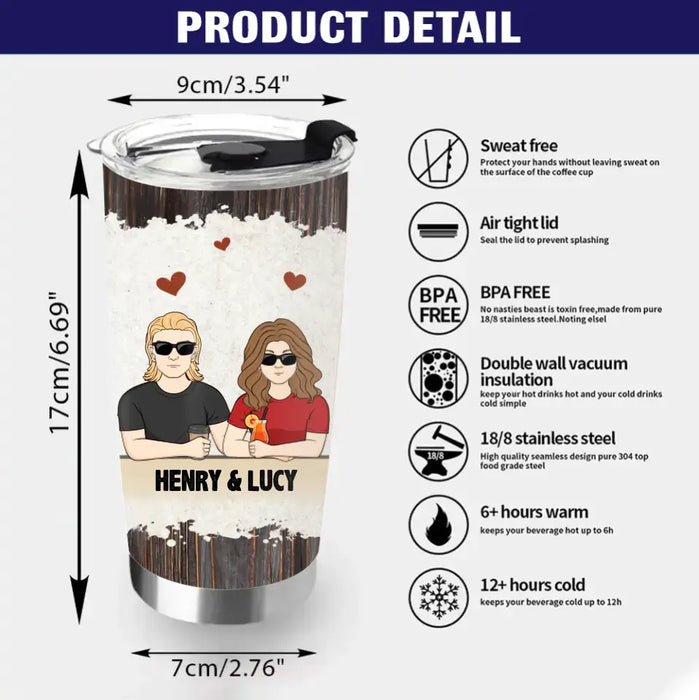 Custom Personalized Couple Tumbler - Funny Gift Idea for Couple - My Husband Is A Huge Pain In The Ass