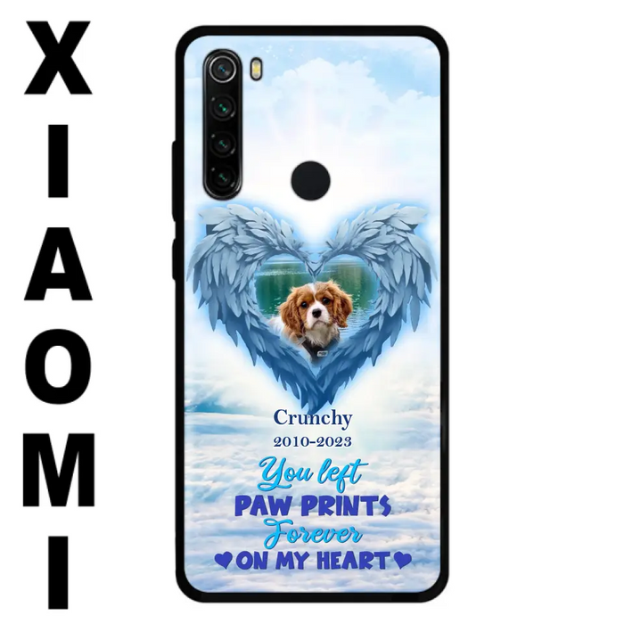 Custom Personalized Memorial Photo Phone Case - Memorial Gift Idea for Pet Owners - You Left Paw Prints Forever On My Heart - Case for Xiaomi/Huawei/Oppo