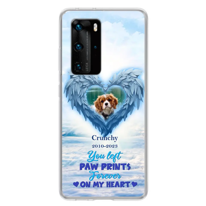 Custom Personalized Memorial Photo Phone Case - Memorial Gift Idea for Pet Owners - You Left Paw Prints Forever On My Heart - Case for Xiaomi/Huawei/Oppo