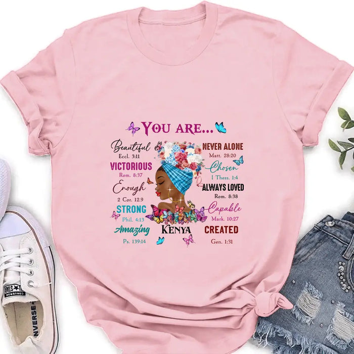 Custom Personalized African American Girl Shirt/Hoodie - Gift Idea For Birthday/Friends - You Are Beautiful, Victorious