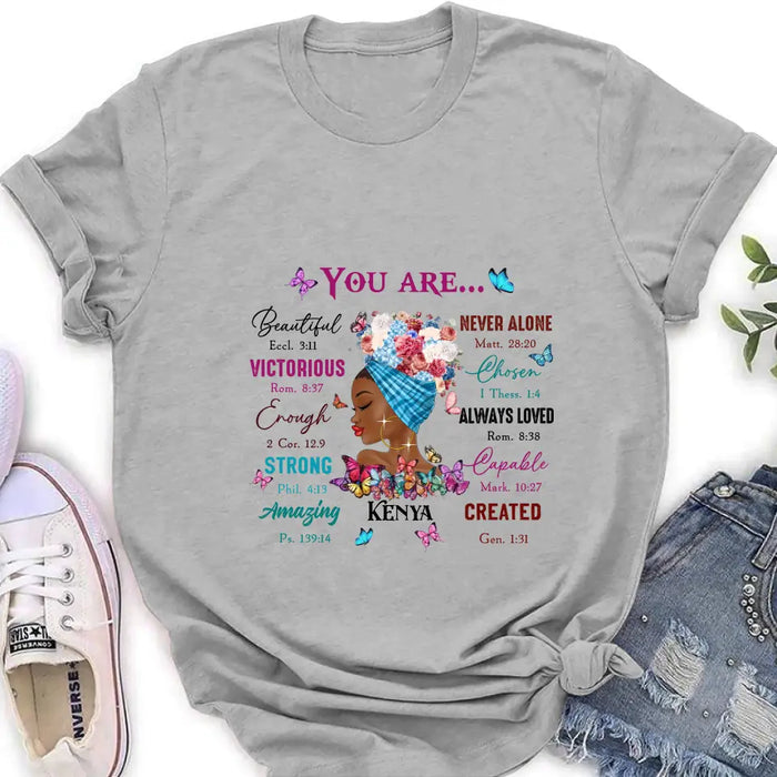 Custom Personalized African American Girl Shirt/Hoodie - Gift Idea For Birthday/Friends - You Are Beautiful, Victorious