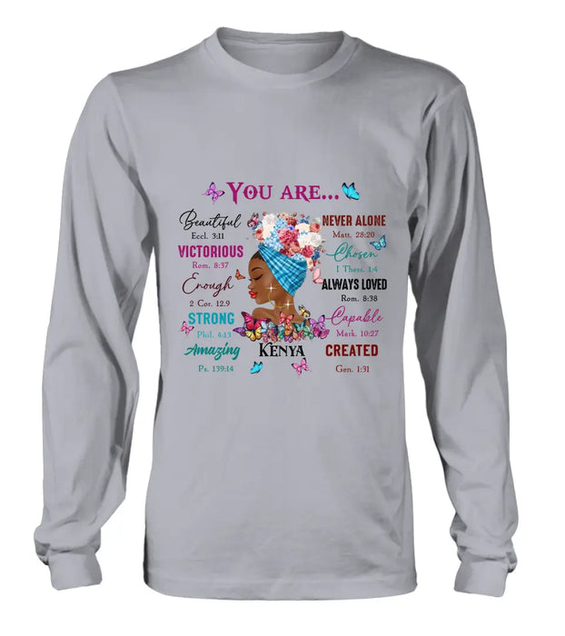 Custom Personalized African American Girl Shirt/Hoodie - Gift Idea For Birthday/Friends - You Are Beautiful, Victorious