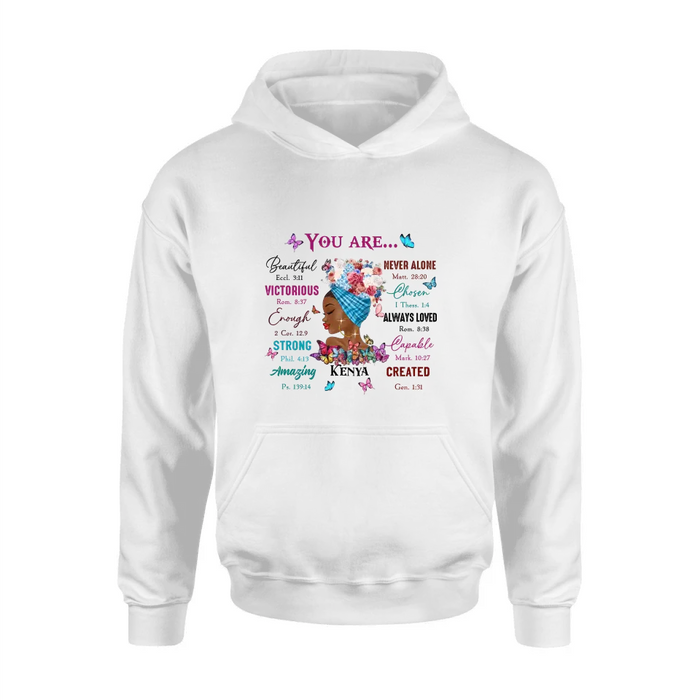 Custom Personalized African American Girl Shirt/Hoodie - Gift Idea For Birthday/Friends - You Are Beautiful, Victorious