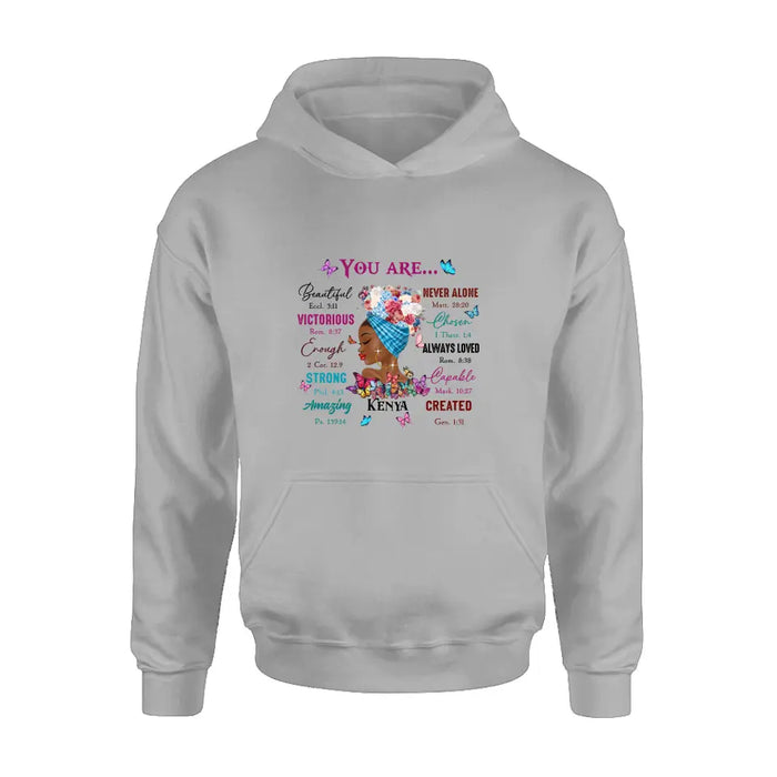 Custom Personalized African American Girl Shirt/Hoodie - Gift Idea For Birthday/Friends - You Are Beautiful, Victorious