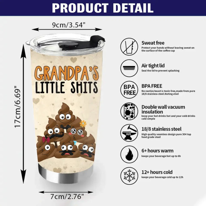 Custom Personalized Grandpa Tumbler - Upto 6 Kids - Gift Idea For Grandpa from Grandkids - Welcome To Our Shitshow