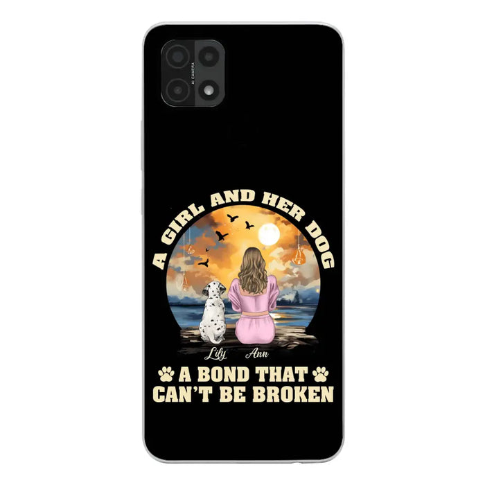 Custom Personalized Dog Mom Phone Case - Upto 4 Dogs - Gift Idea for Dog Owners - Case For Xiaomi/ Oppo/ Huawei - A Girl And Her Dog A Bond That Can't Be Broken