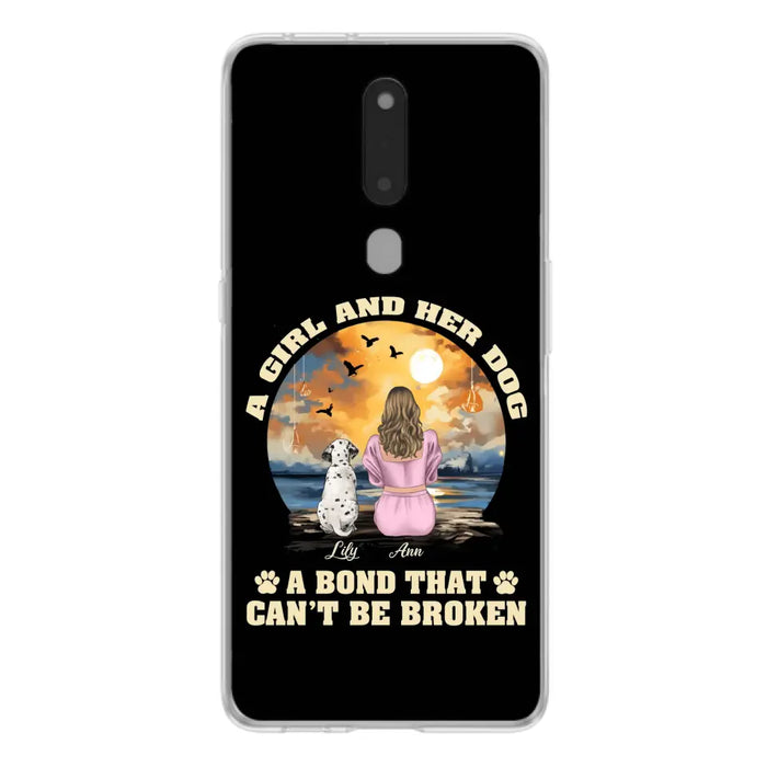 Custom Personalized Dog Mom Phone Case - Upto 4 Dogs - Gift Idea for Dog Owners - Case For Xiaomi/ Oppo/ Huawei - A Girl And Her Dog A Bond That Can't Be Broken